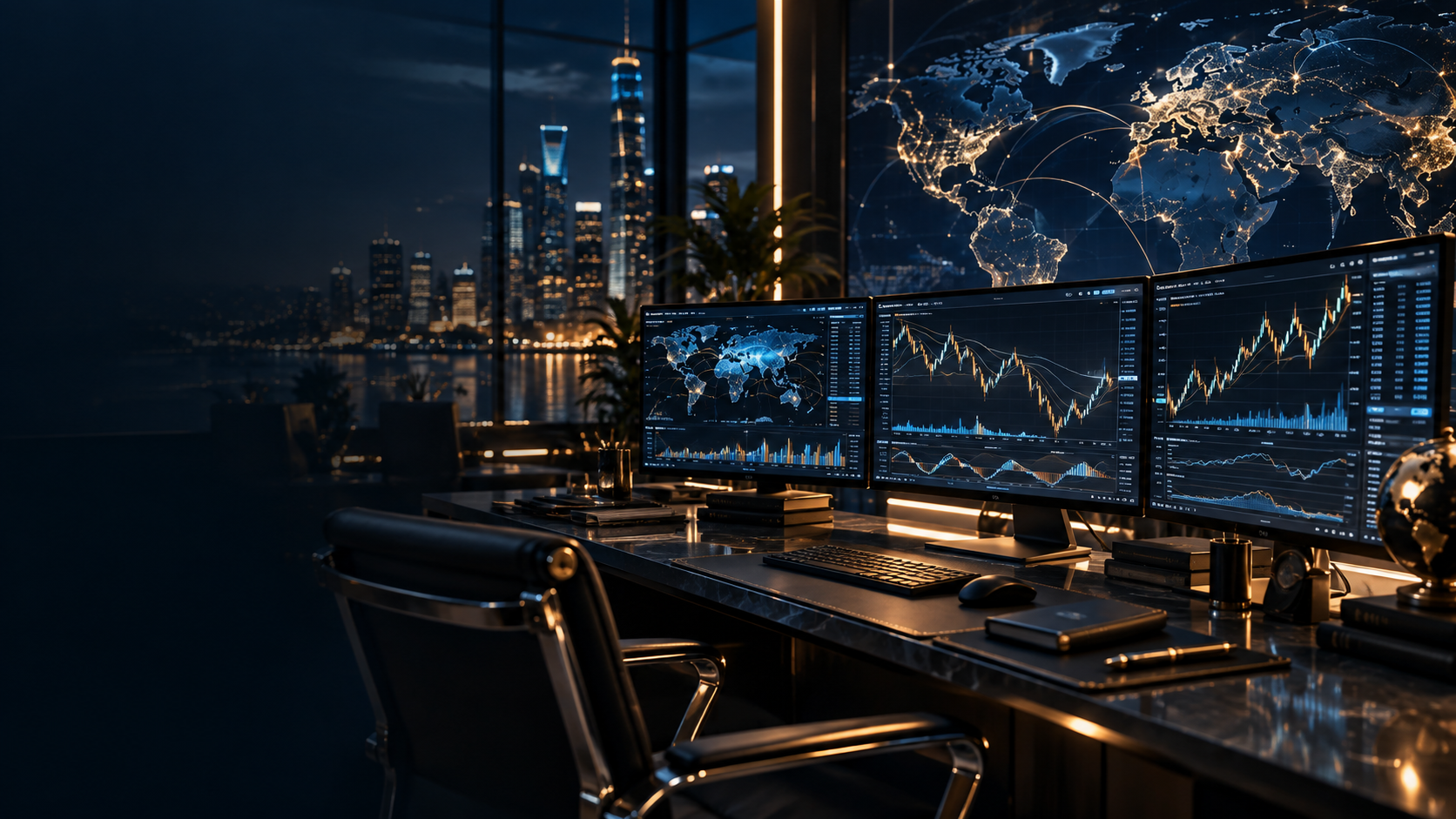Ambiente professionale di trading sui mercati globali